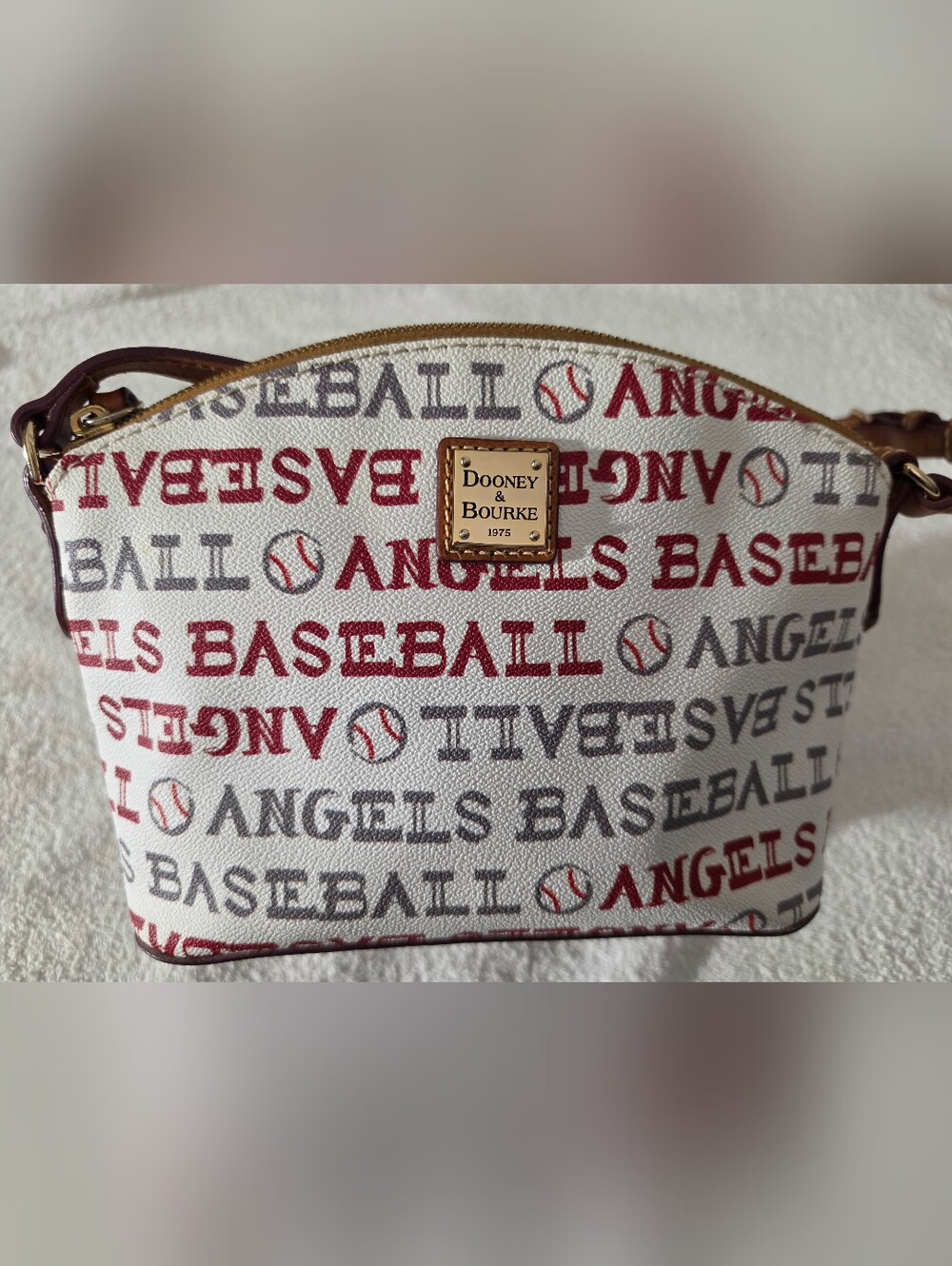 Dooney & Bourke White Red and Gray 'Angels Baseball' Crossbody Bag